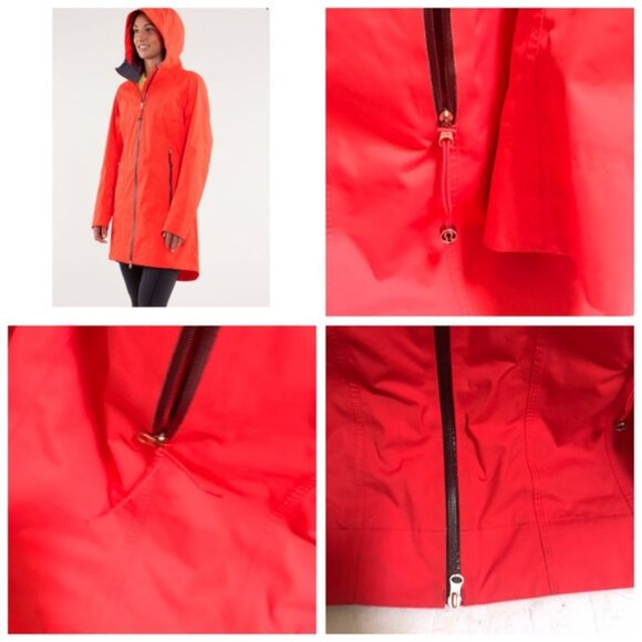 Lululemon RightAs Rain Jacket Coral Hood Soft Shell Coat Trench Waterproof Zip 4 - Picture 7 of 15